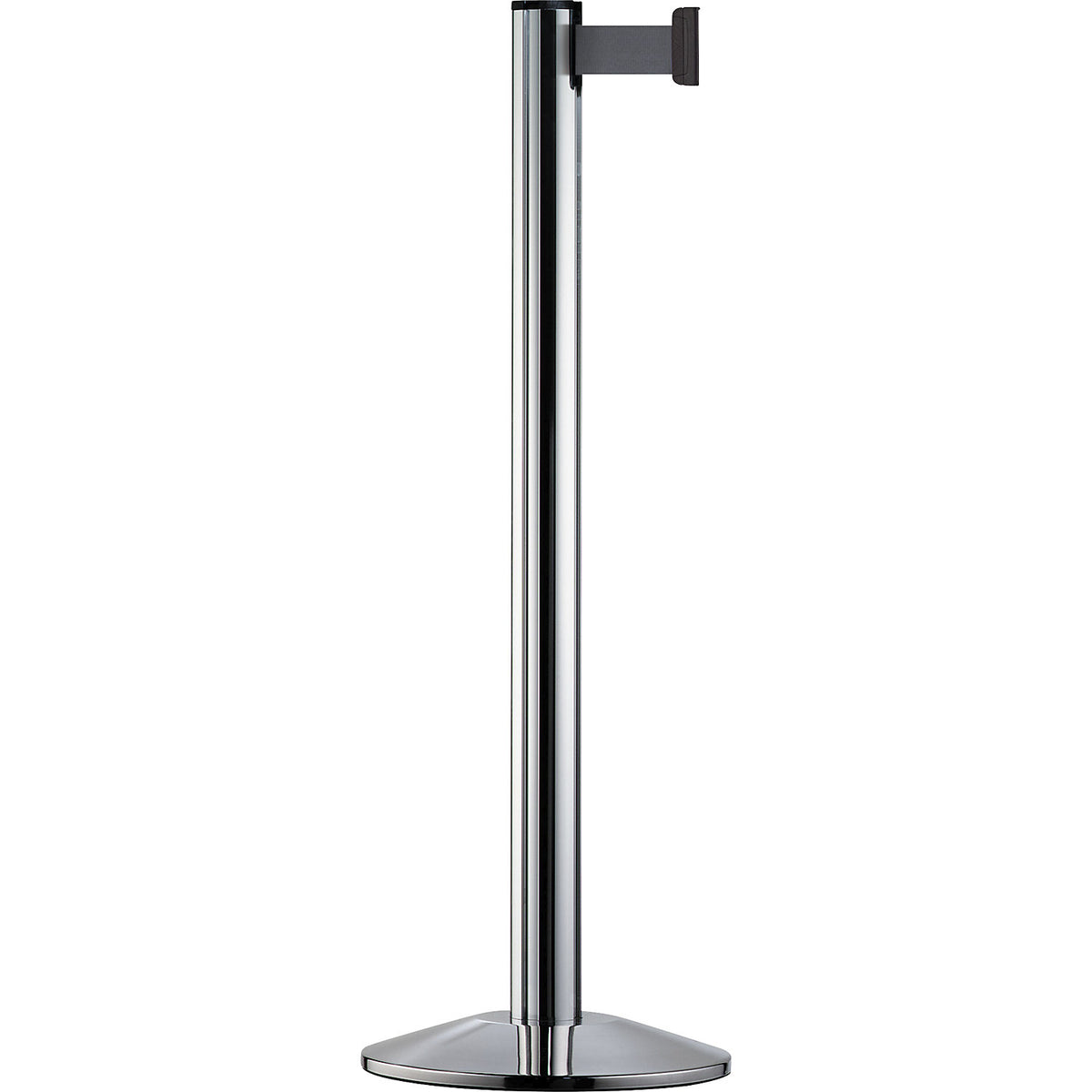 Beltrac EXTEND belt post, aluminium, polished chrome post, belt silver grey.