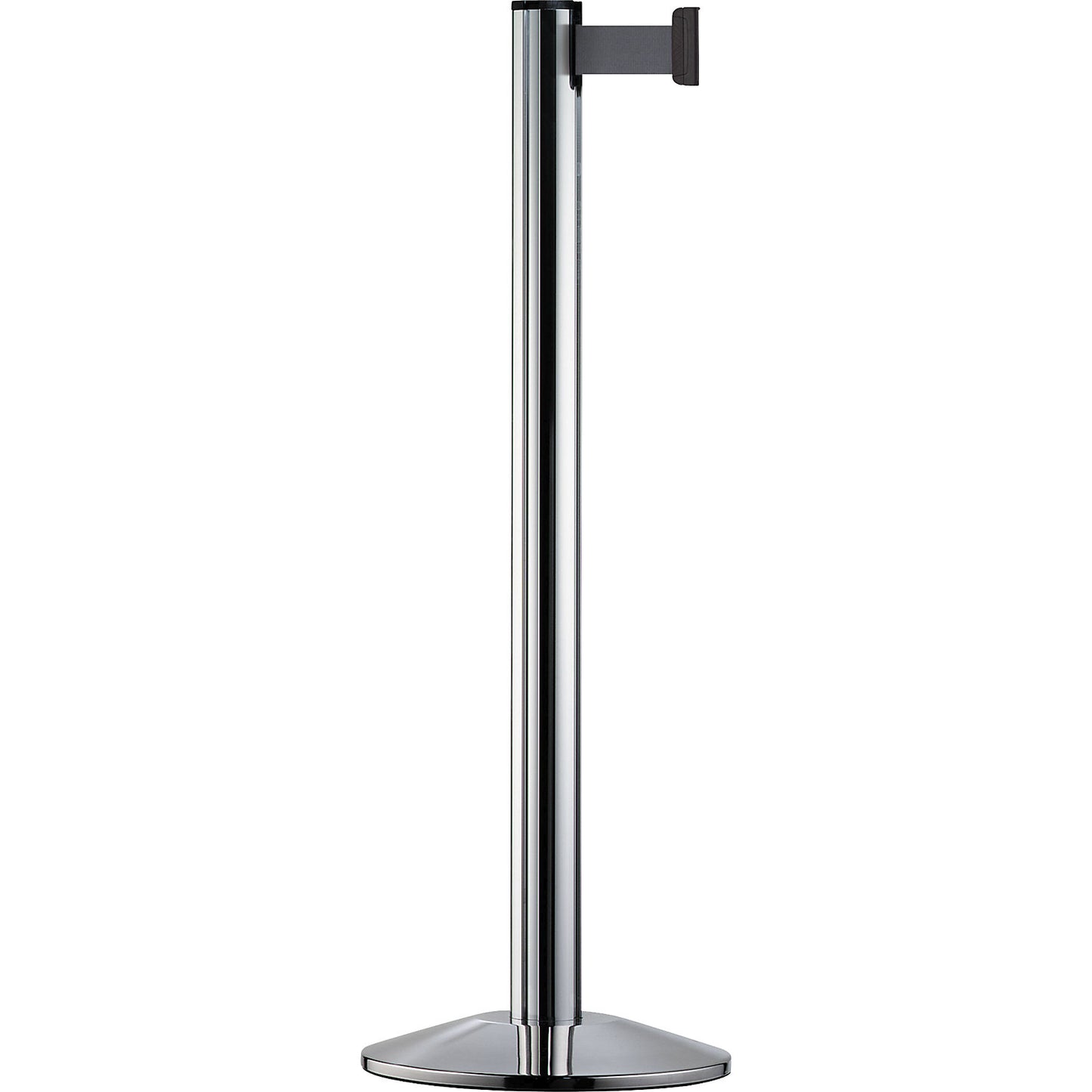 Beltrac EXTEND belt post, aluminium, polished chrome post, belt silver grey.