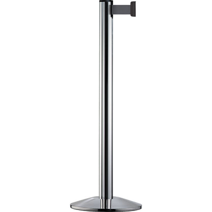 Beltrac EXTEND belt post, aluminium, polished chrome post, belt silver grey.