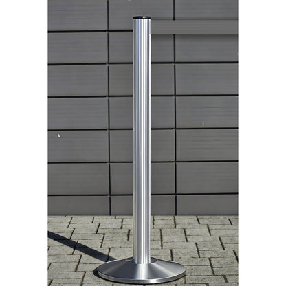 Beltrac EXTEND belt post, aluminium, polished chrome post, belt silver grey.