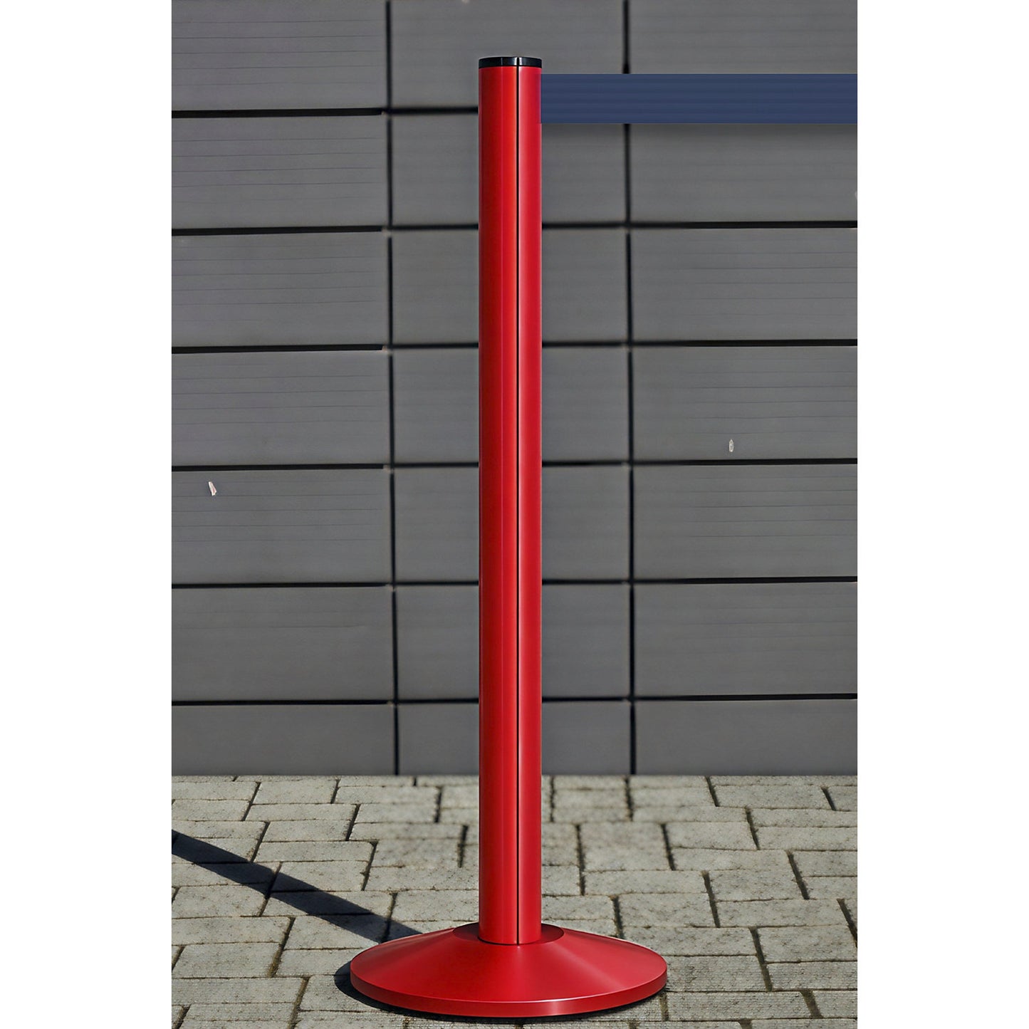 Beltrac EXTEND belt post, aluminium, post red, belt dark blue.
