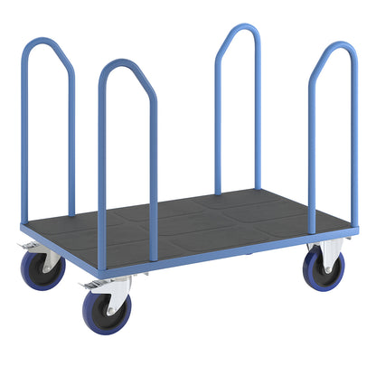 Platform truck with side rails, elastic solid rubber tyres, LxW 1250 x 800 mm.