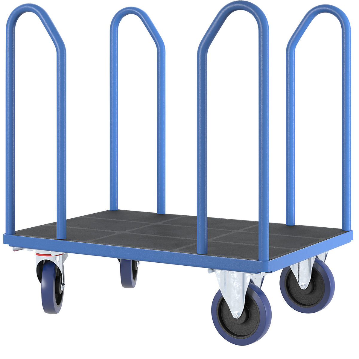 Platform truck with side rails, elastic solid rubber tyres, LxW 1050 x 700 mm.