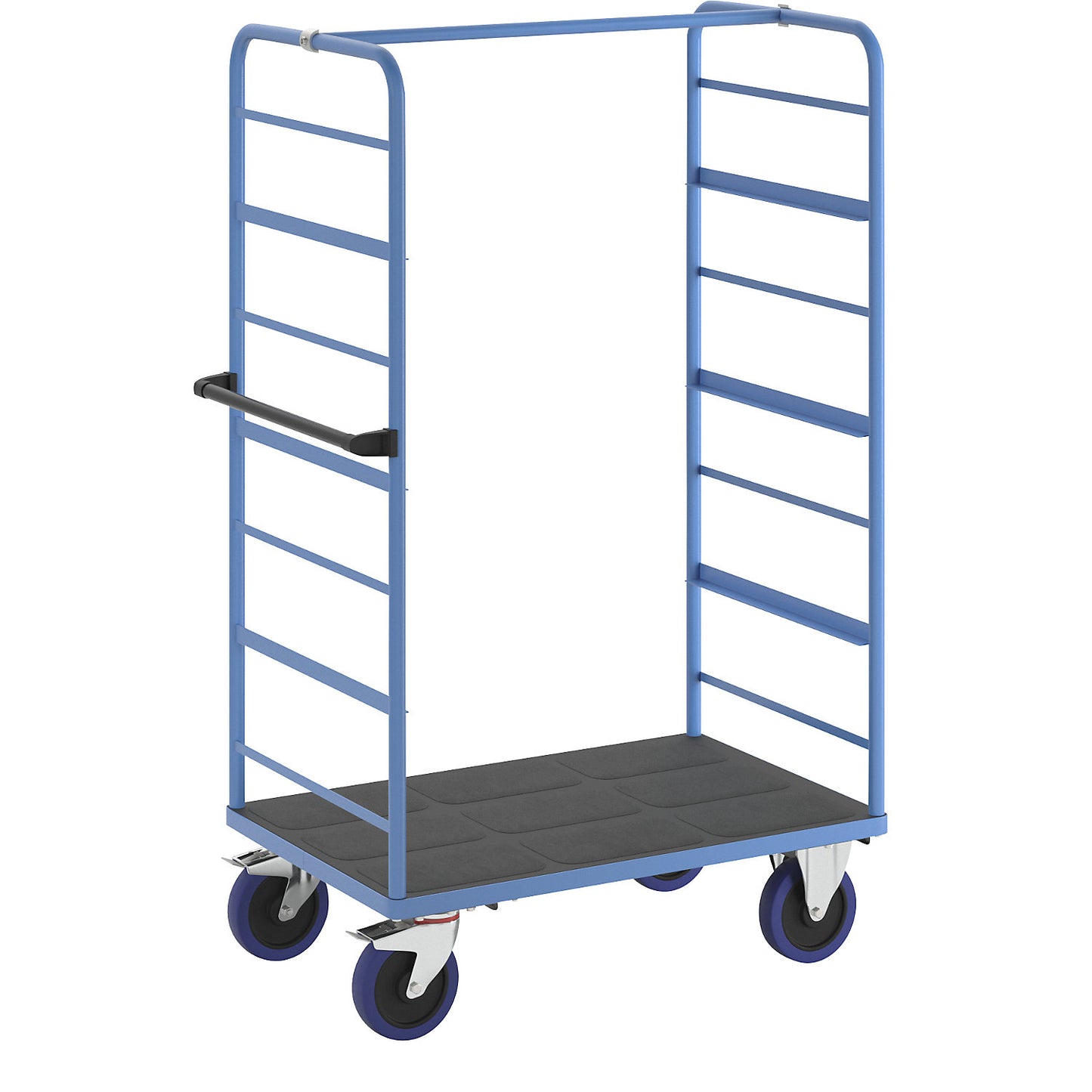 Shelf truck, 2 side panels, platform LxW 975 x 700 mm, 1 shelf, fully elastic.