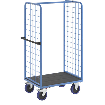 Shelf truck, with mesh panels on two sides, platform LxW 975 x 700 mm.