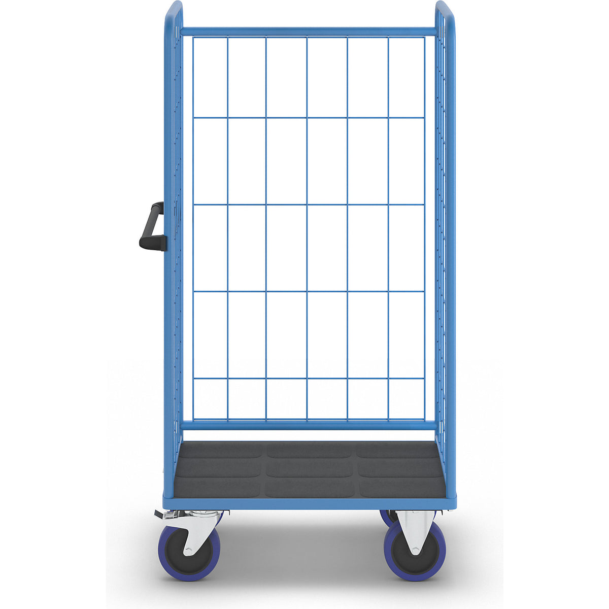 Shelf truck, with mesh panels on three sides, platform LxW 940 x 630 mm, 1 level.