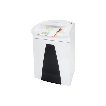 Document shredder for moderate use, collection capacity 34 l, particles, 4.5 x 30 mm.