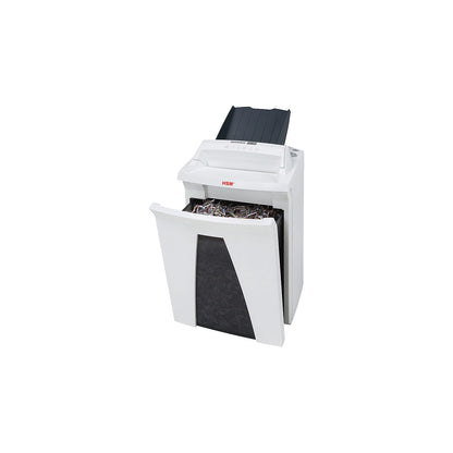 Document shredder with auto feed, collection capacity 34 l, particles, 1.9 x 15 mm.