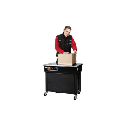 Semi-automatic strapping machine, for PP strapping, for package dimensions from 80 x 200 mm.