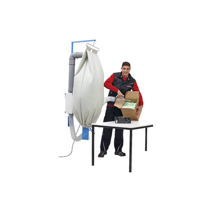 Filling station for loose fill vacuum, incl. hose and bag, 1800 x 420 x 600 mm.