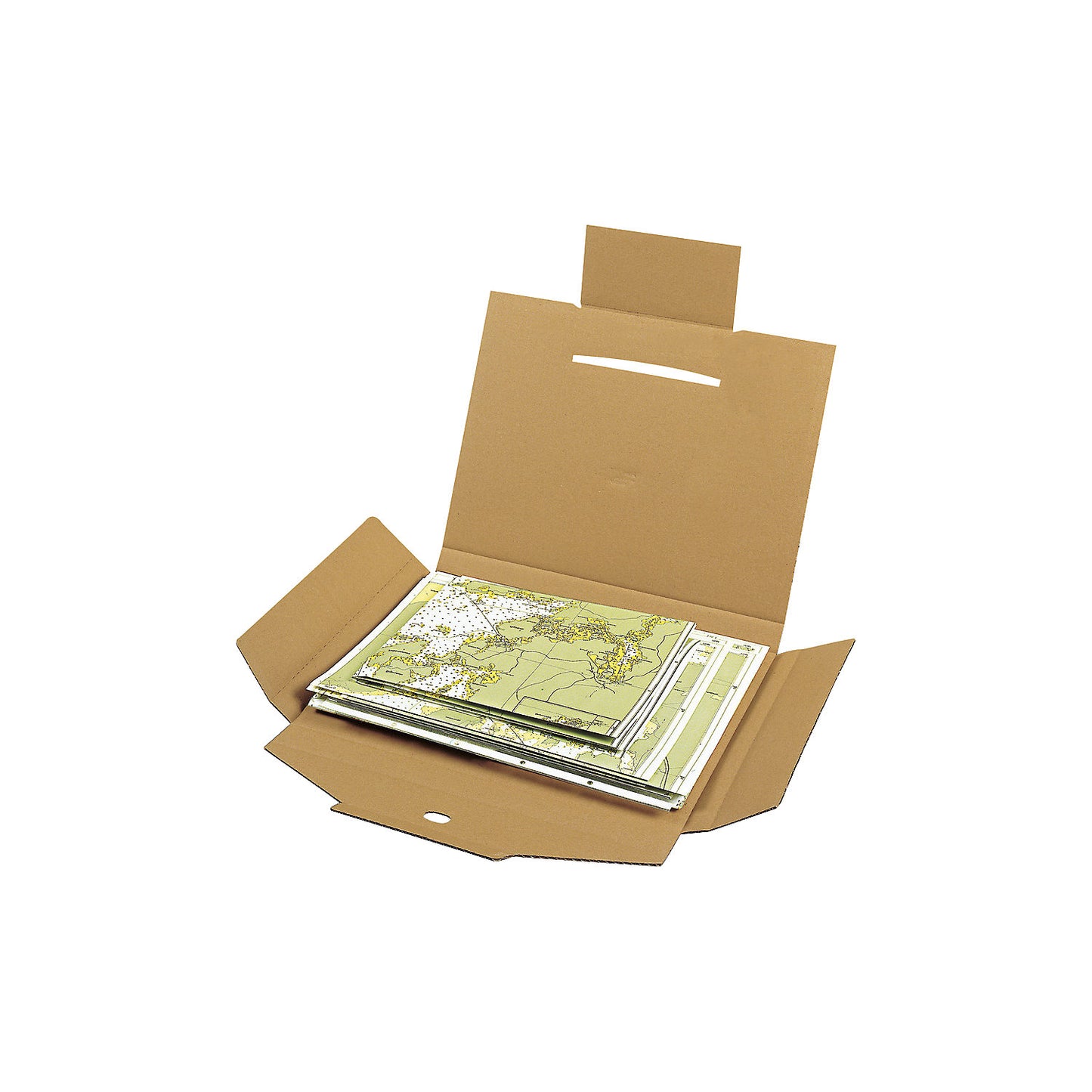 Flat format packaging, with sealing flap, pack of 25, internal LxWxH 330 x 230 x 30 mm, 1+ packs.