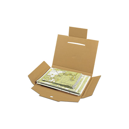 Flat format packaging, with sealing flap, pack of 25, internal LxWxH 330 x 230 x 30 mm, 1+ packs.
