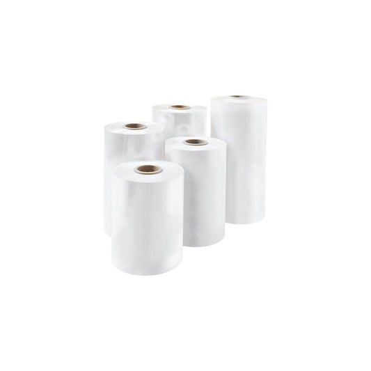 Fine shrink film, 15 µm thick, roll LxW 1335 m x 450 mm.