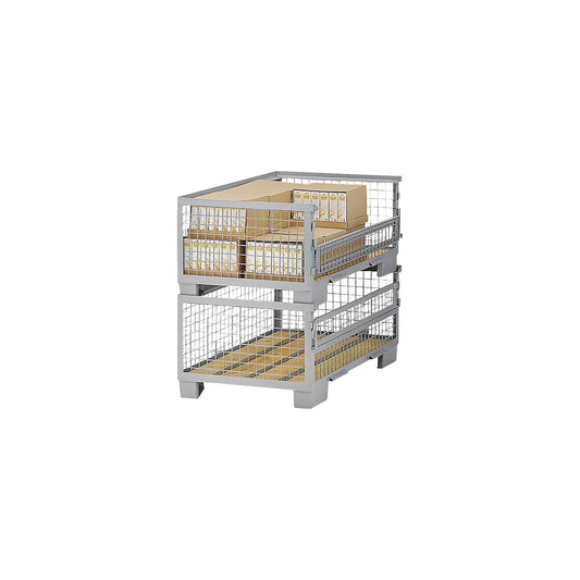 Mesh pallet, 4 fixed panels, LxWxH 1240 x 835 x 570 mm.