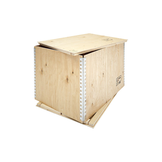 Wooden collapsible box, without runners, external LxWxH 665 x 535 x 475 mm.