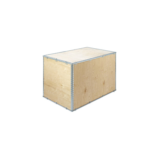 Standard collapsible wooden box, with top, external LxWxH 1200 x 800 x 631 mm.