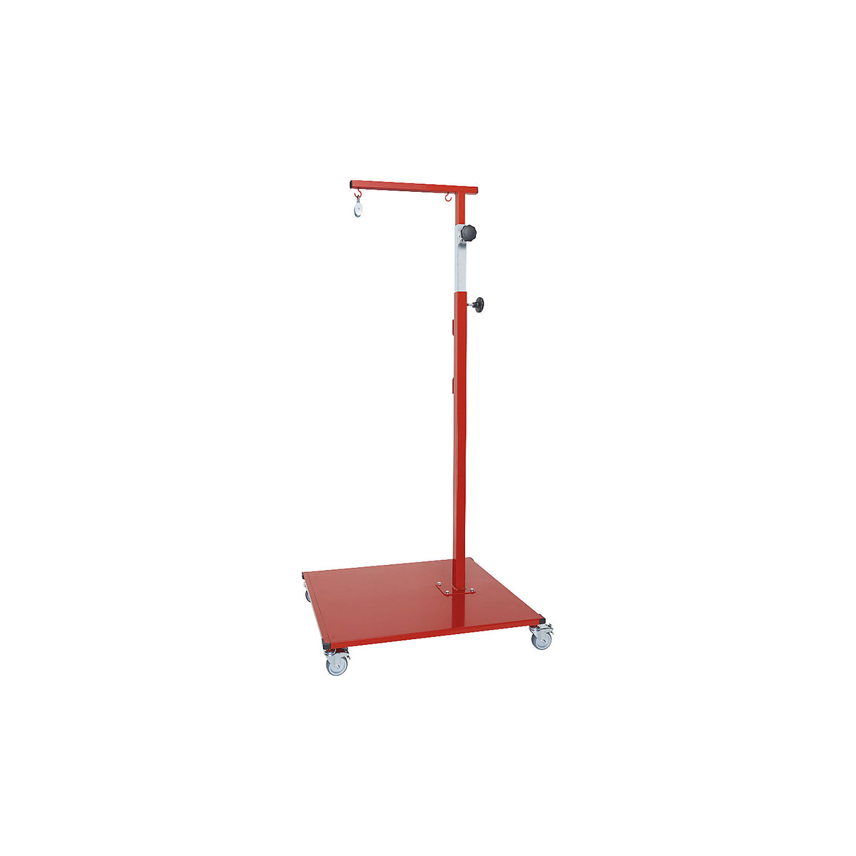 Mobile filling device, for hanging up bags, for filling material.