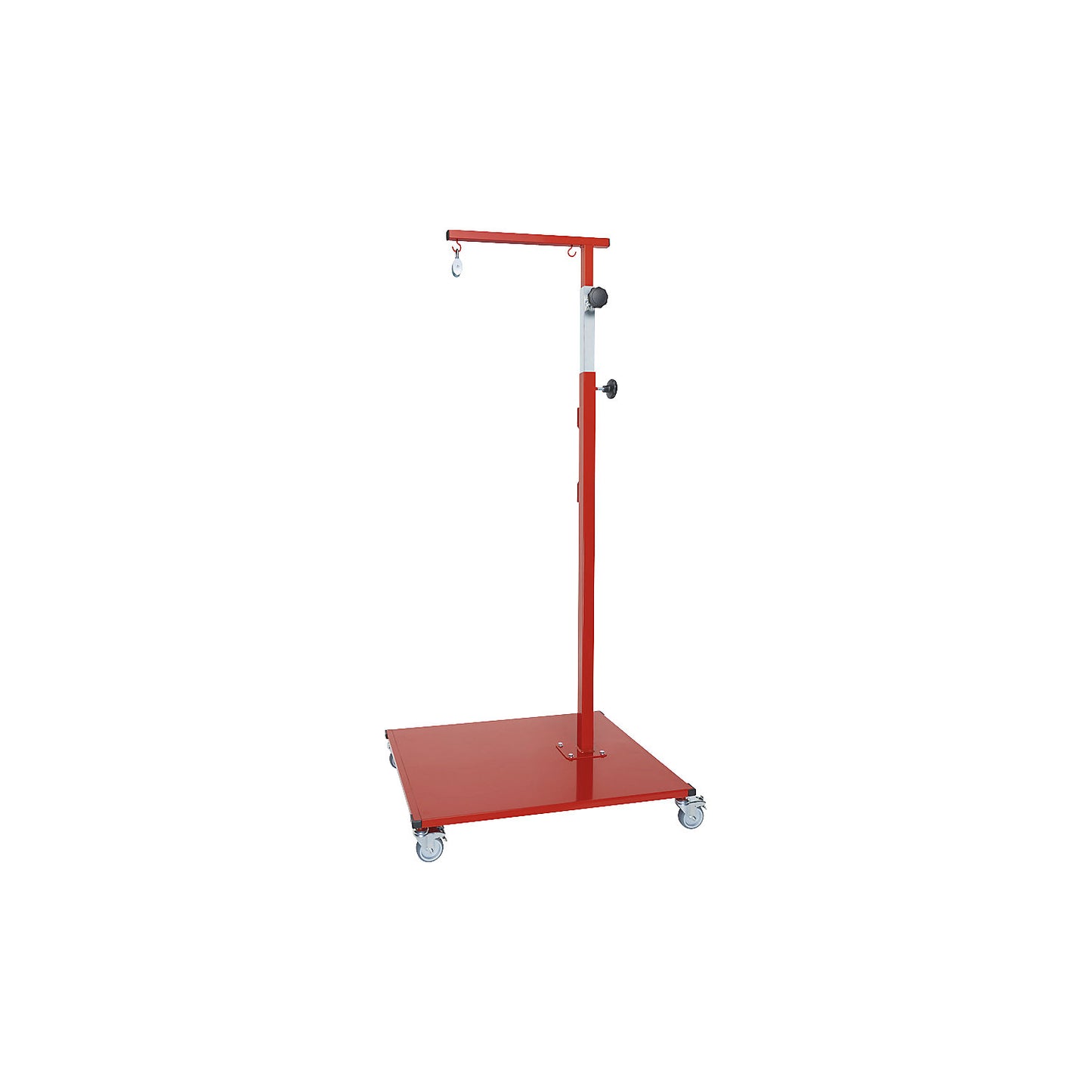 Mobile filling device, for hanging up bags, for filling material.