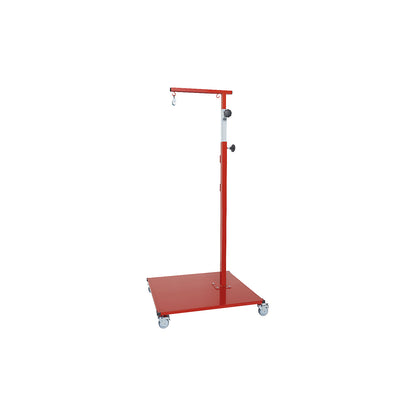 Mobile filling device, for hanging up bags, for filling material.
