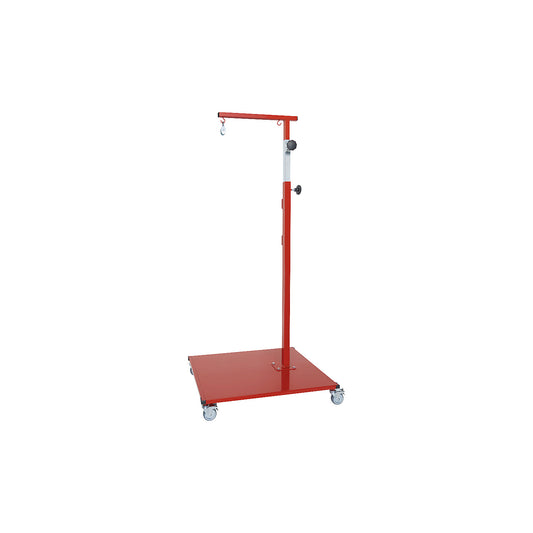 Mobile filling device, for hanging up bags, for filling material.