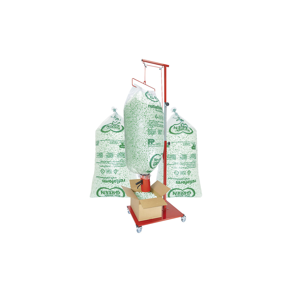 flo-pak® economy set, with feed hopper and suspension mechanism, green.