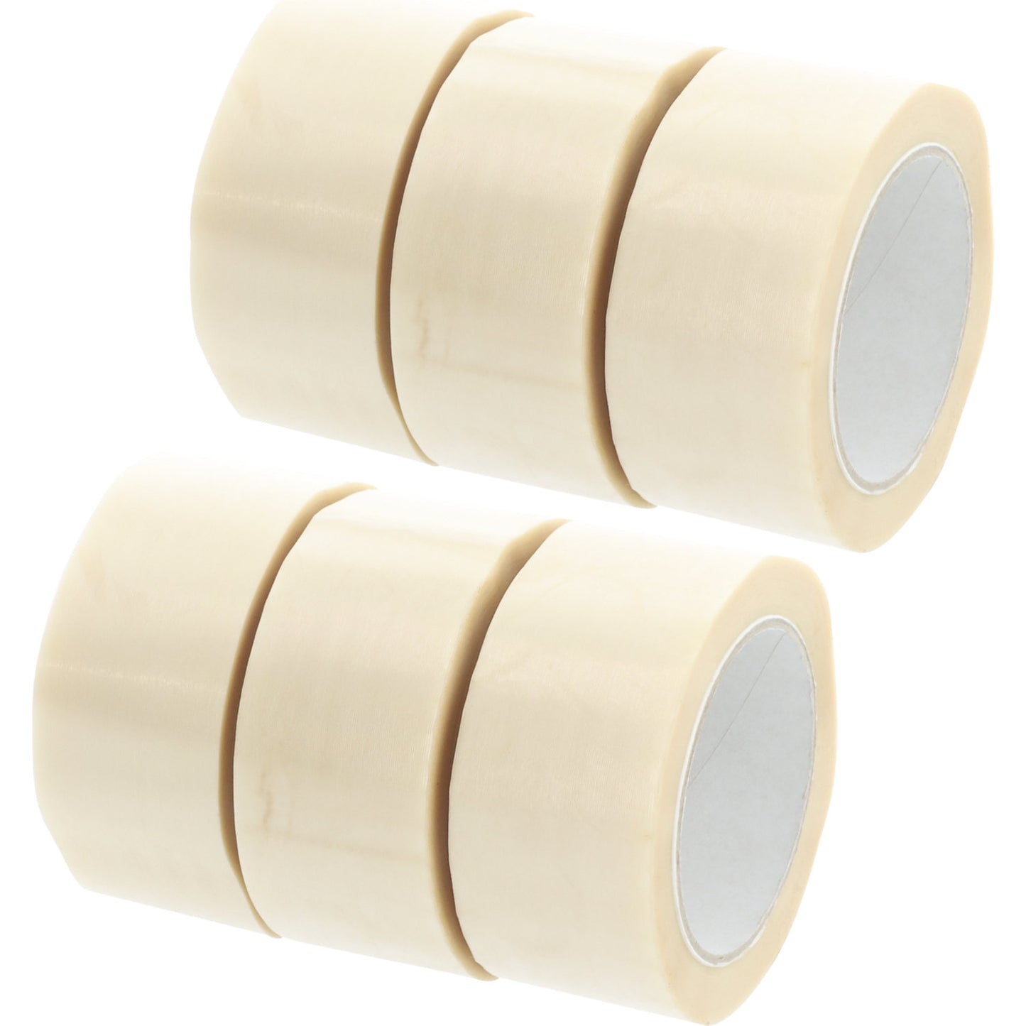 Low-effort PVC packaging tape, embossed film, pack of 6 rolls, transparent, tape width 50 mm.