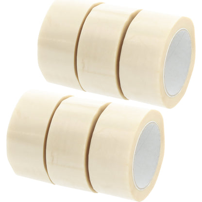 Low-effort PVC packaging tape, embossed film, pack of 6 rolls, transparent, tape width 50 mm.