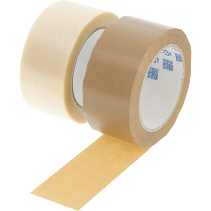 Low-effort PVC packaging tape, embossed film, pack of 6 rolls, brown, tape width 50 mm.