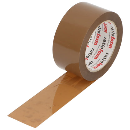 Polypropylene packing tape ratioTape, length 66 m, pack of 6 rolls, brown, tape width 50 mm.