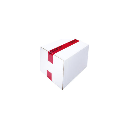 Security seal tape, made of PVC, red, tape width 50 mm.