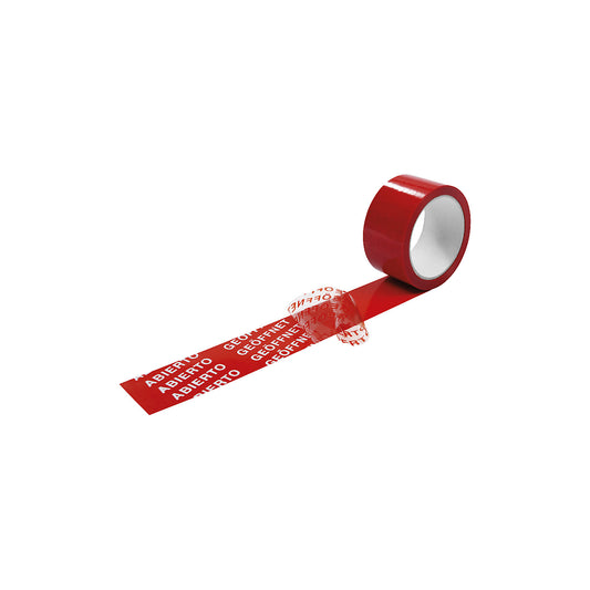Security seal tape, made of PET, pack of 6 rolls, red, tape width 50 mm.