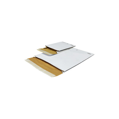 Paper padding bag, white, with side fold, internal LxW 345 x 245 mm, pack of 100.