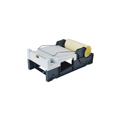 Protective film dispenser, for table and wall mounting, plastic housing.