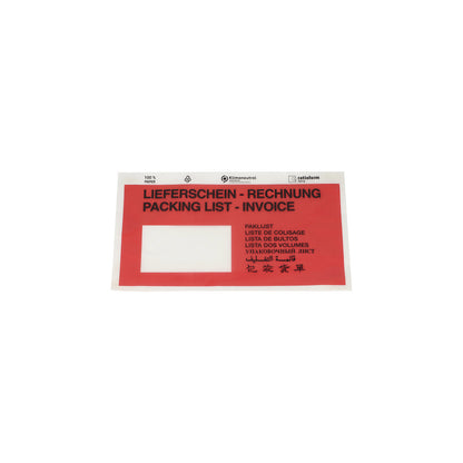 Document pouches made of paper, Packing list / Invoice imprint, pack of 1000, LxW 240 x 131 mm, red.