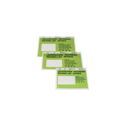 Document pouches made of paper, Packing list / Invoice imprint, pack of 1000, LxW 240 x 175 mm, green.