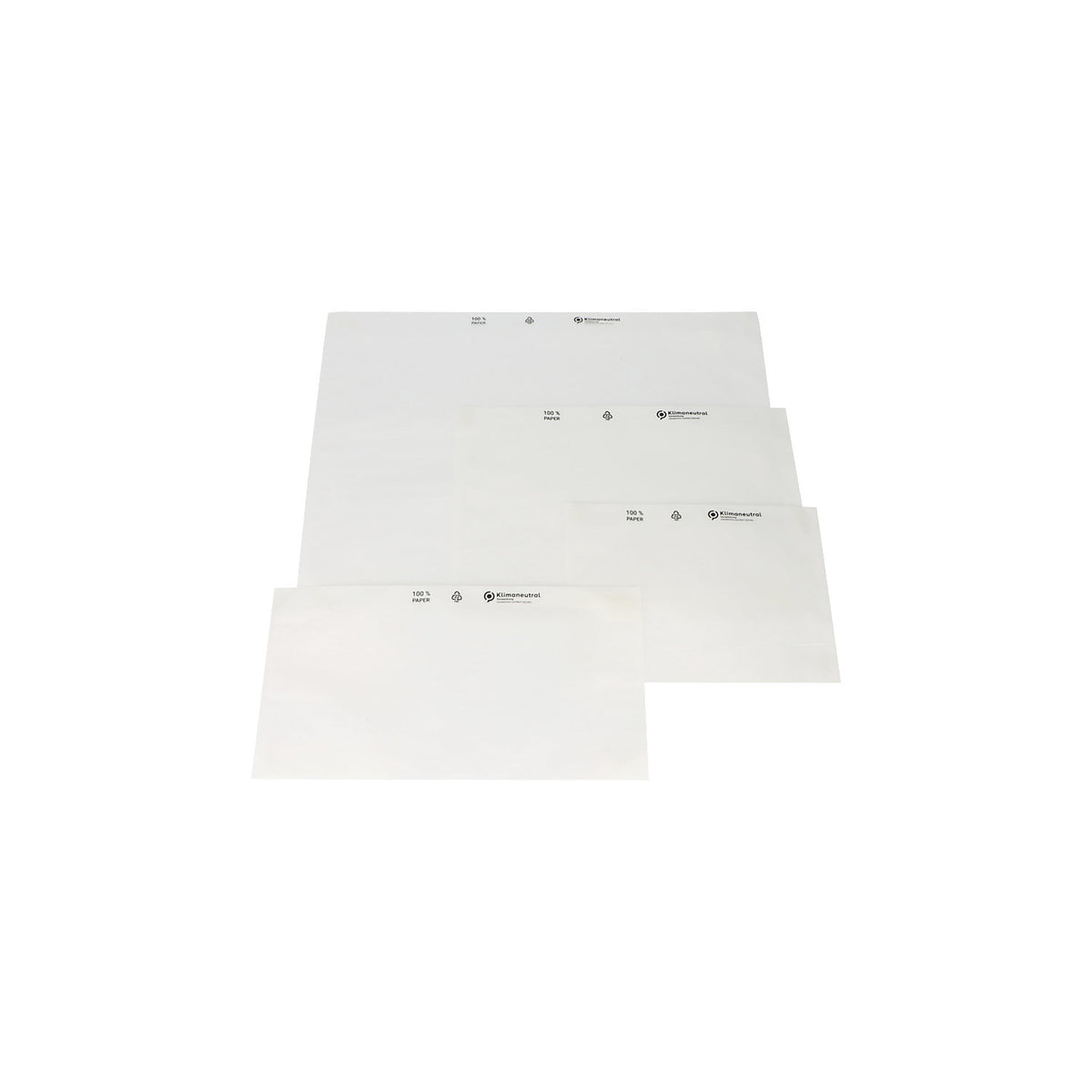 Document pouches made of paper, transparent, pack of 1000, LxW 240 x 131 mm.
