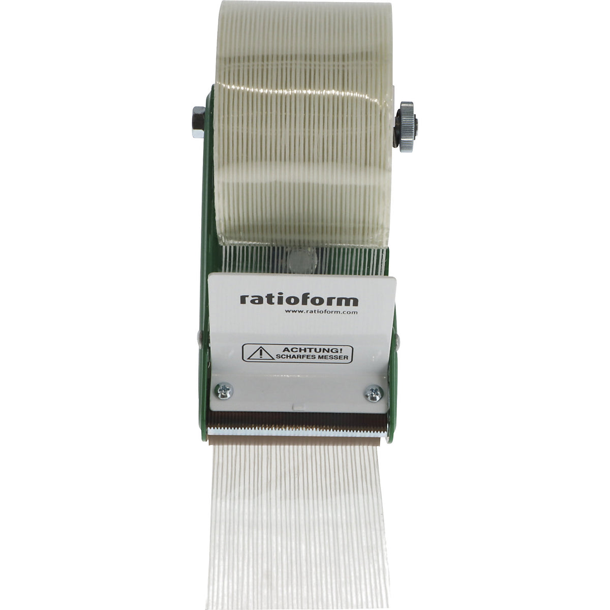 Filament dispenser, extra wide, with brake, for tape widths 50 / 75 mm.