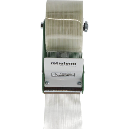 Filament dispenser, extra wide, with brake, for tape widths 50 / 75 mm.