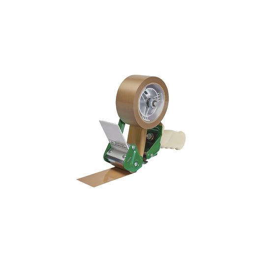 Metal handheld dispenser, with adjustable brake, for 50 mm tape width.
