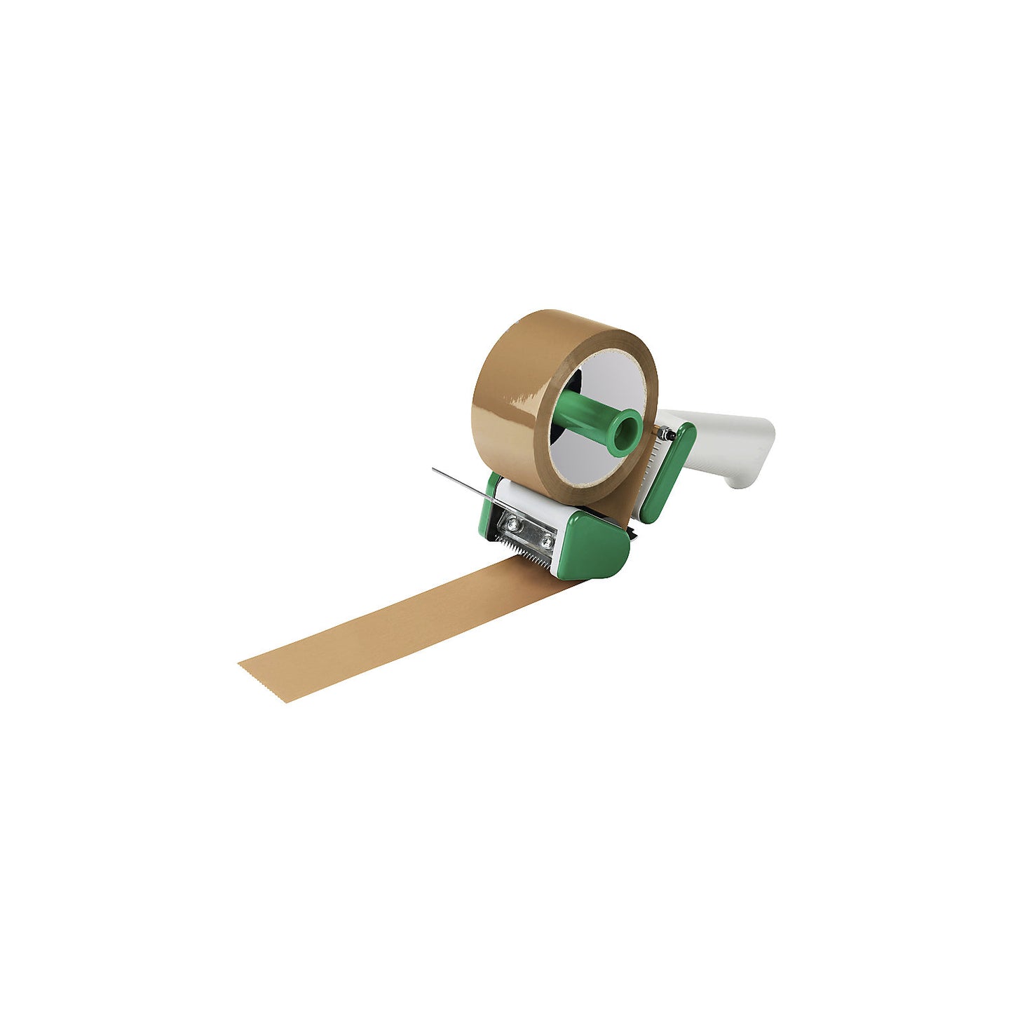 Handheld dispenser, low noise, with brake, for 50 mm tape width.