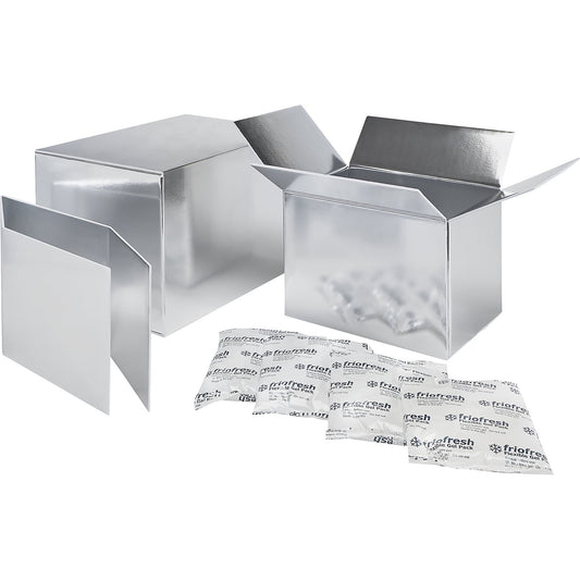 Thermo box set, for 48 h refrigerated shipment, internal dimensions 400 x 300 x 250 mm, 8 cooling packs.