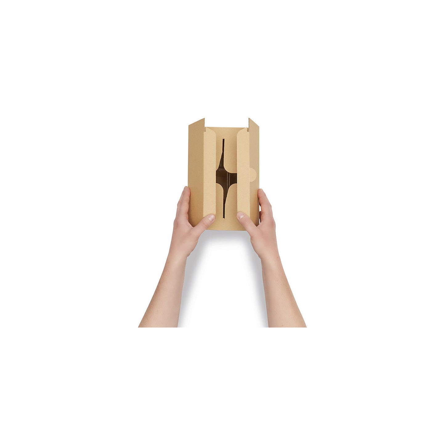Wine bottle box for 6 bottles, with automatic dividers, with automatic dividers, white, pack of 20.
