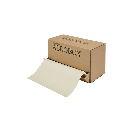Grass paper packing paper, width 350 mm, dispenser with wooden rail, length 250 m, 80 g/m².