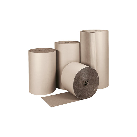 Corrugated cardboard roll, 100 % recycling paper, width 400 mm.