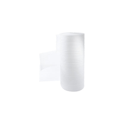 Foam film, perforated, white, material thickness 1 mm, roll length 250 m, roll width 1200 mm.