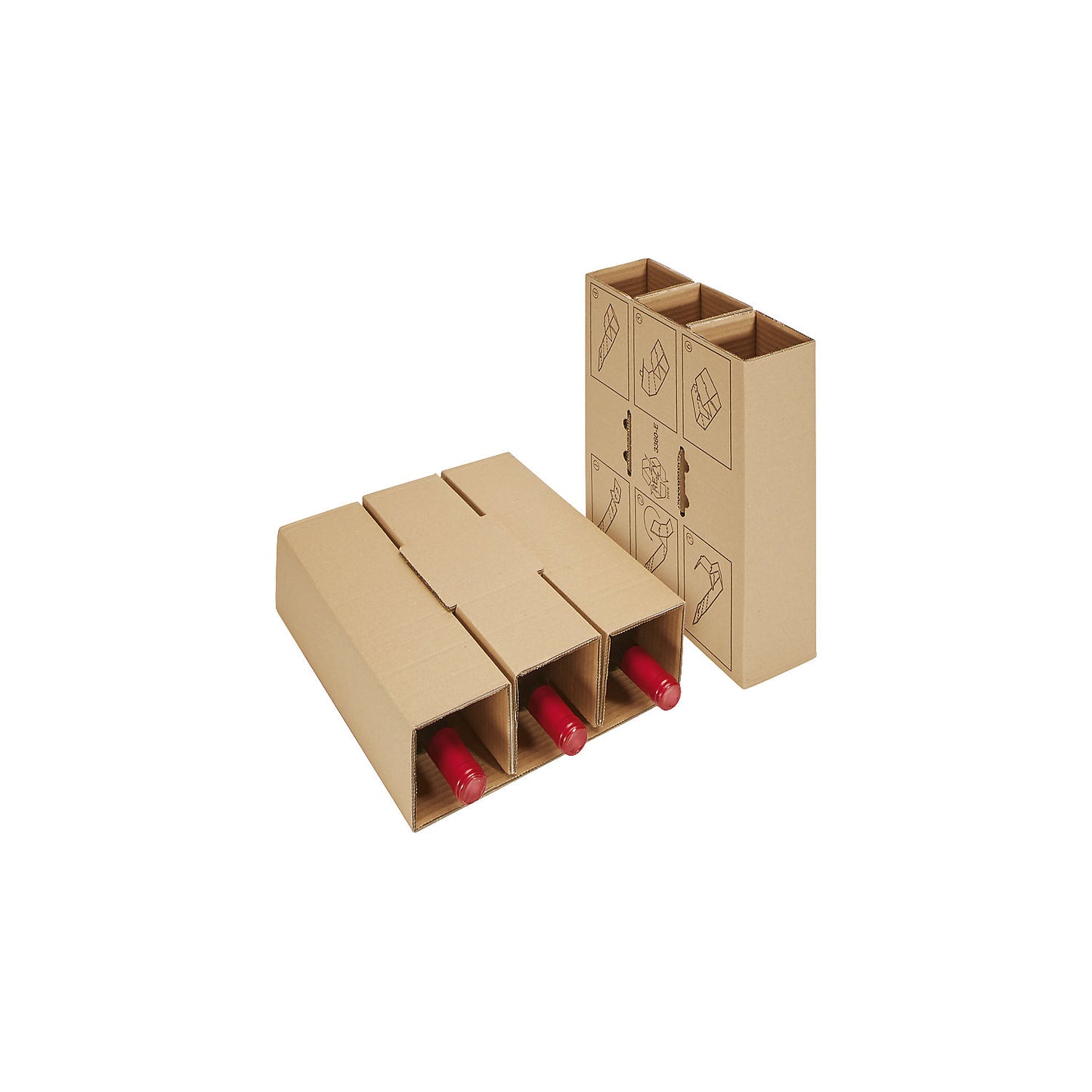 Post/DHL bottle box, with cardboard insert, pack of 10, internal dimensions 305 x 210 x 383 mm, for 6 bottles.