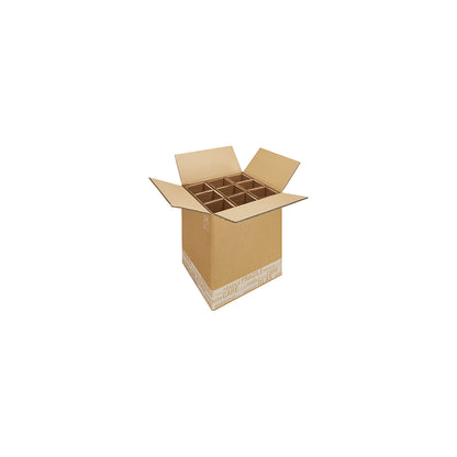 Post/DHL bottle box, with cardboard insert, pack of 10, internal dimensions 320 x 305 x 369 mm, for 9 bottles.