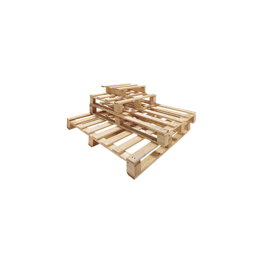 Disposable pallet, max. load 2500 kg, LxWxH 1200 x 800 x 130 mm.