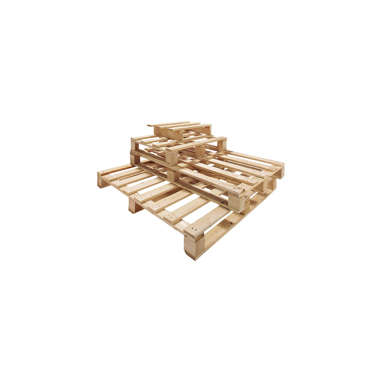 Disposable pallet, max. load 2500 kg, LxWxH 1140 x 1140 x 130 mm.