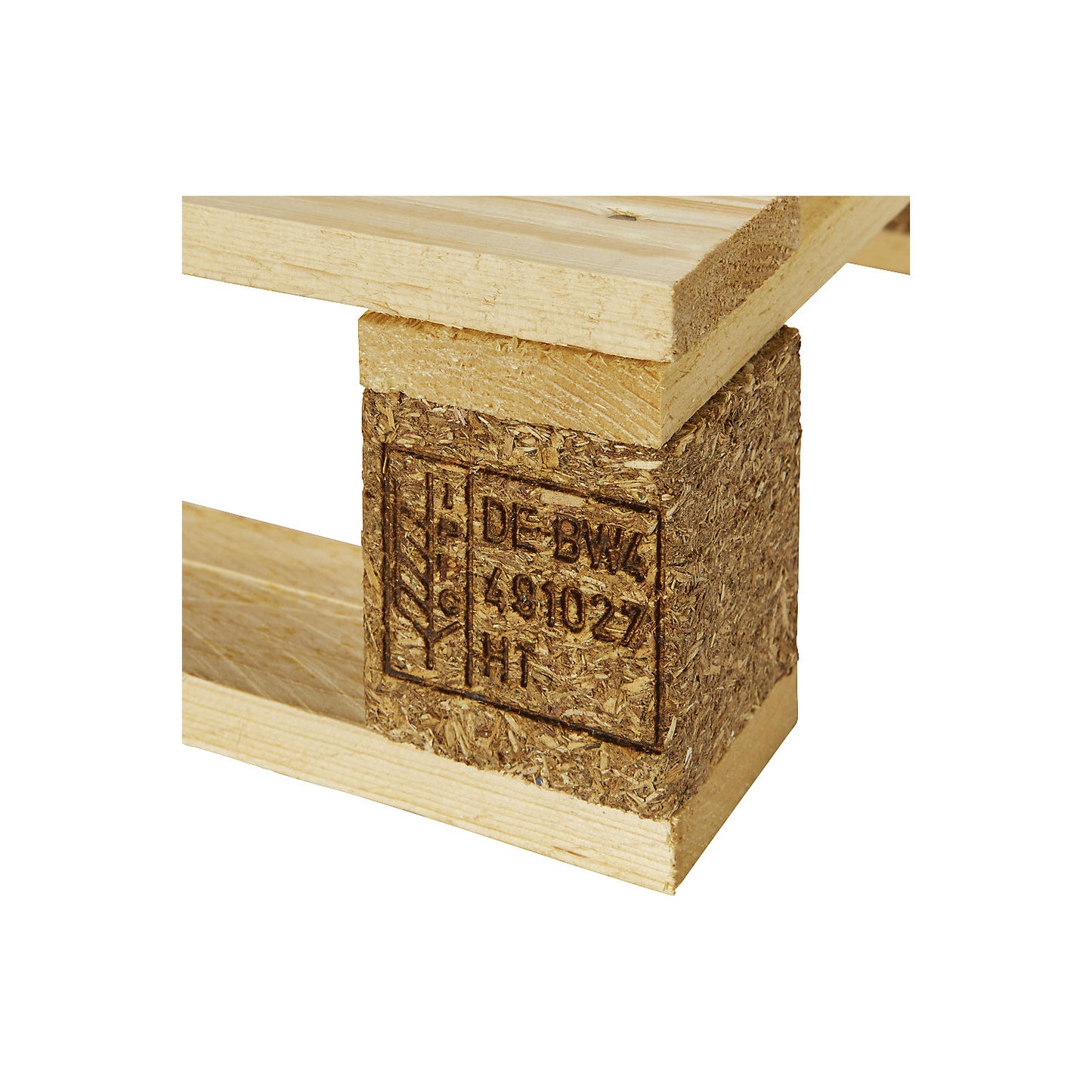 Disposable wooden pallet, max. load 2500 kg, LxWxH 1200 x 800 x 130 mm.